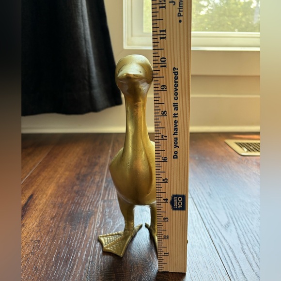 Gold Brass Solid Heavy Goose 10.5 Inches Tall - Picture 4 of 5